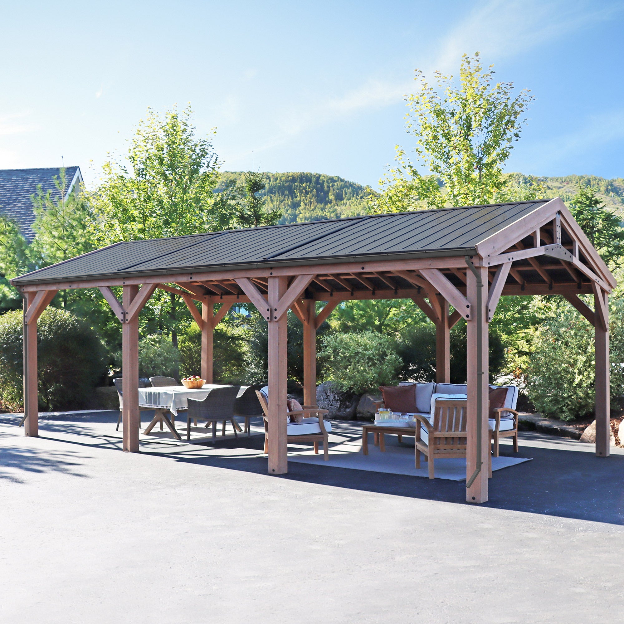 Kit de gouttière pour la structure d'ombrage polyvalente 14 x 25 (Costco) Kit de gouttière pour la structure d'ombrage polyvalente 14 x 25 (Costco)