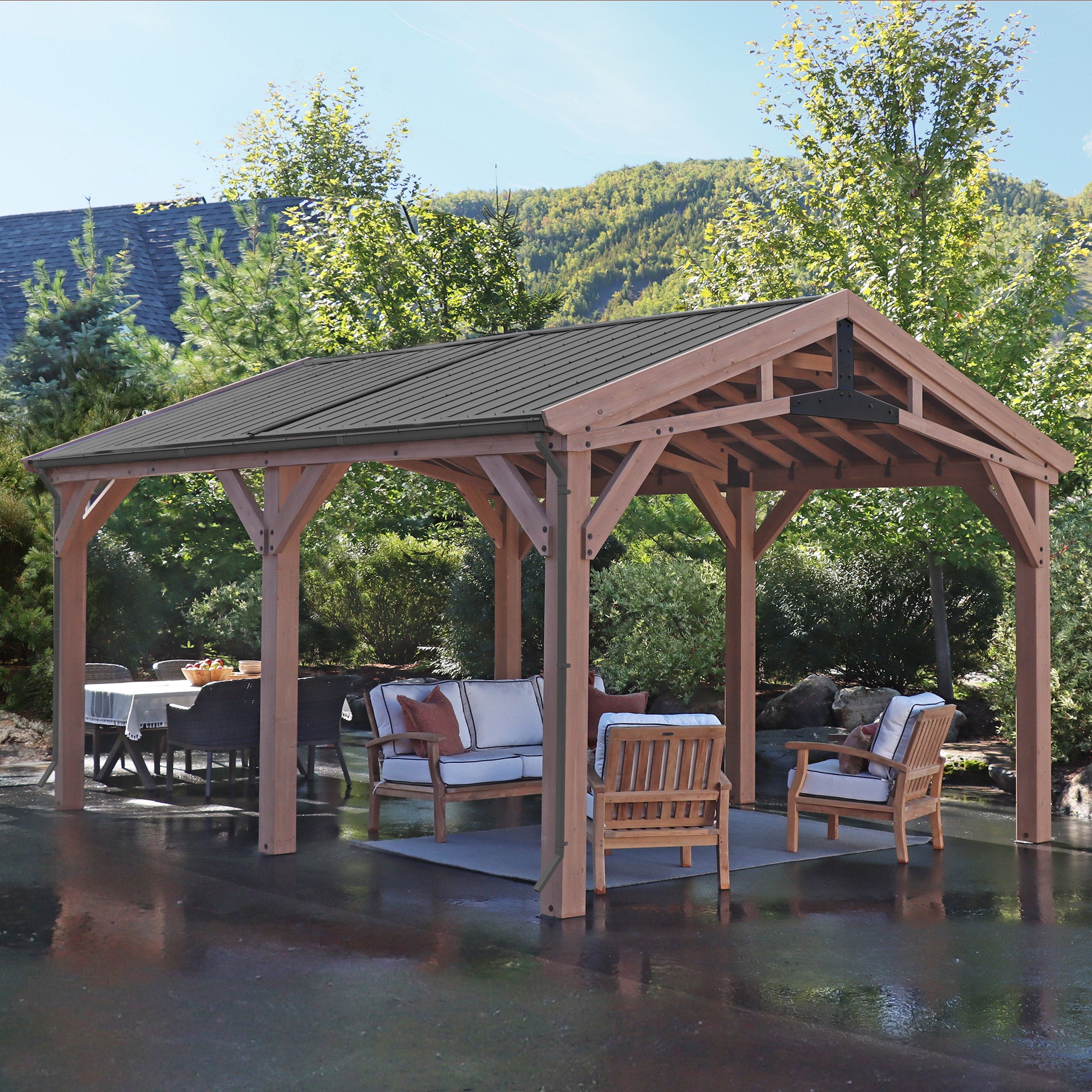 Kit de gouttière pour la structure d'ombrage polyvalente 14 x 17 (Costco) Kit de gouttière pour la structure d'ombrage polyvalente 14 x 17 (Costco)