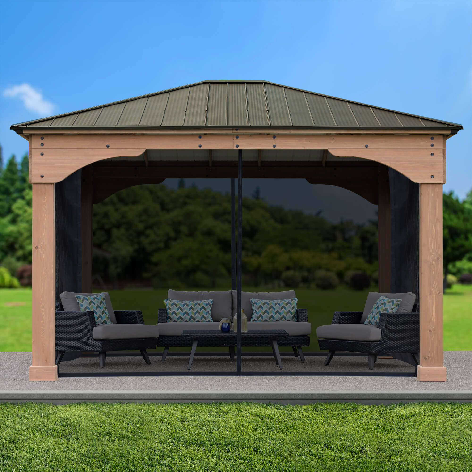 Ensemble de moustiquaire pour grand gazebo 12 x 14 (Costco) Ensemble de moustiquaire pour grand gazebo 12 x 14 (Costco)