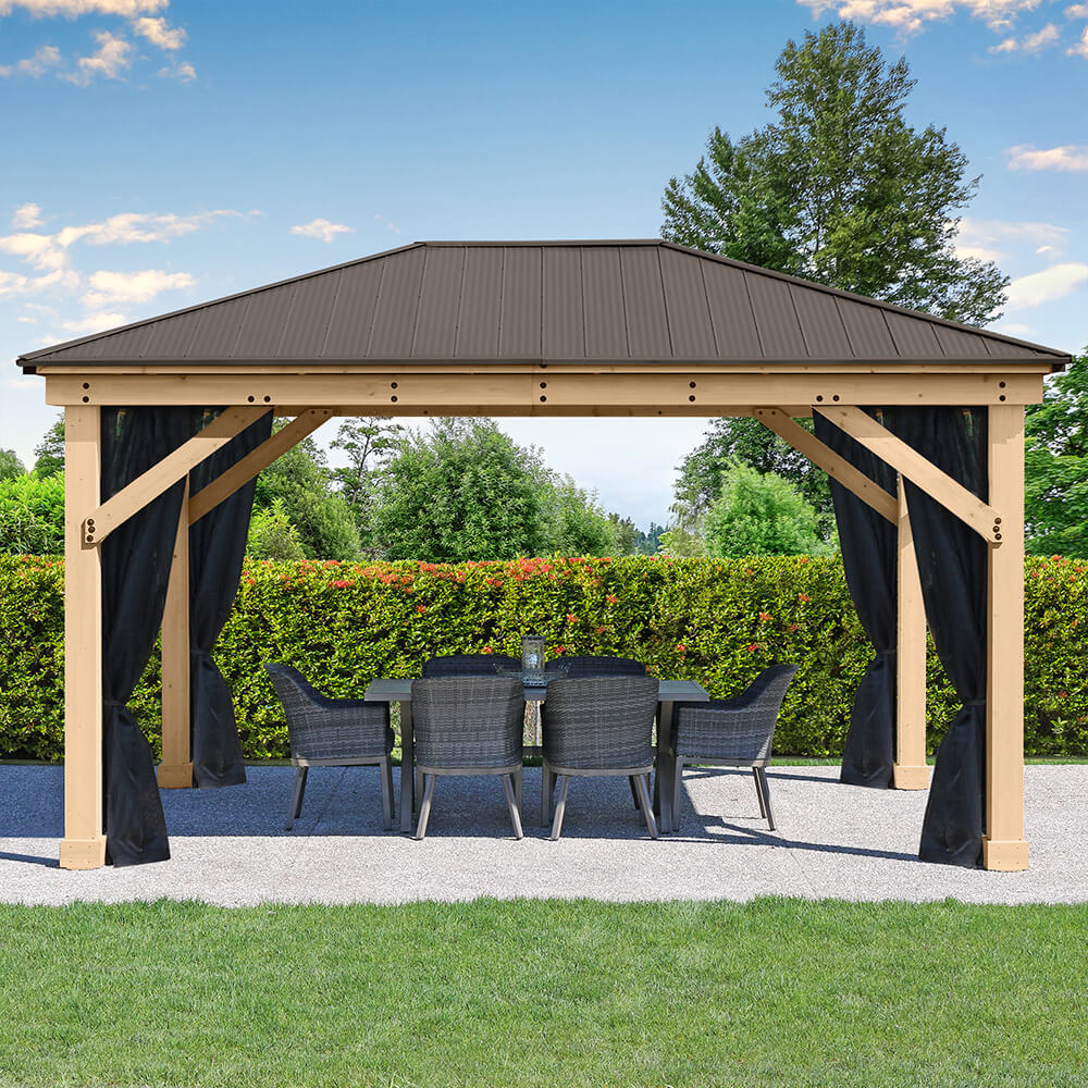 12 x 16 Meridian Gazebo with Mesh Screen 12 x 16 Meridian Gazebo with Mesh Screen