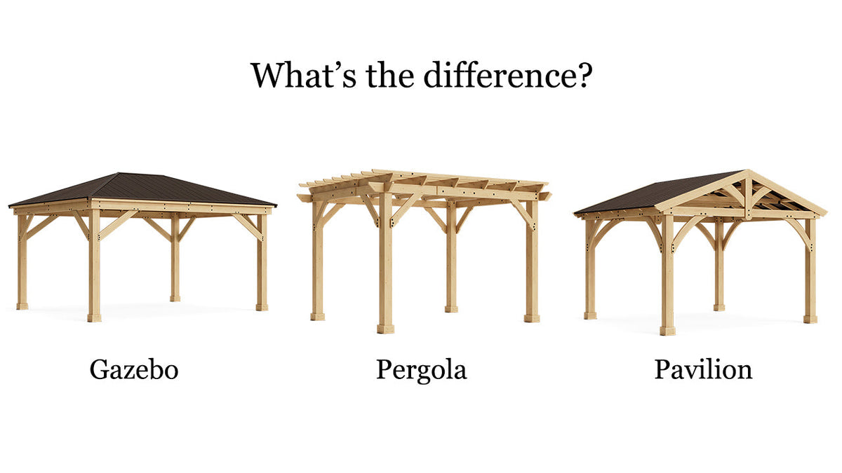 Gazebo vs Pergola vs Pavilion. What's the difference?