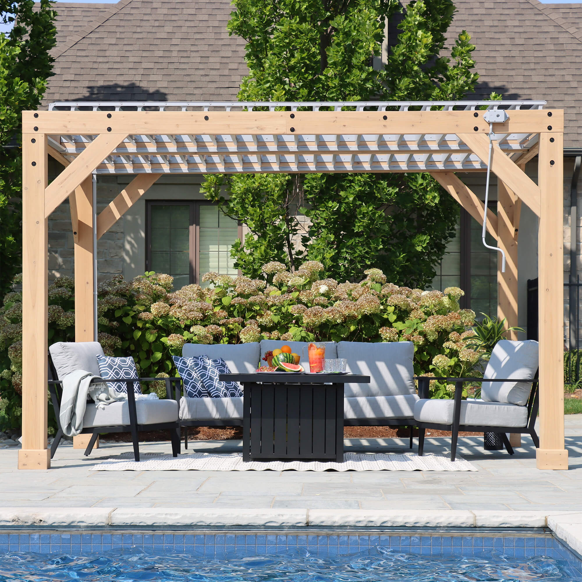 10 x 12 Meridian Wooden Louvered Pergola