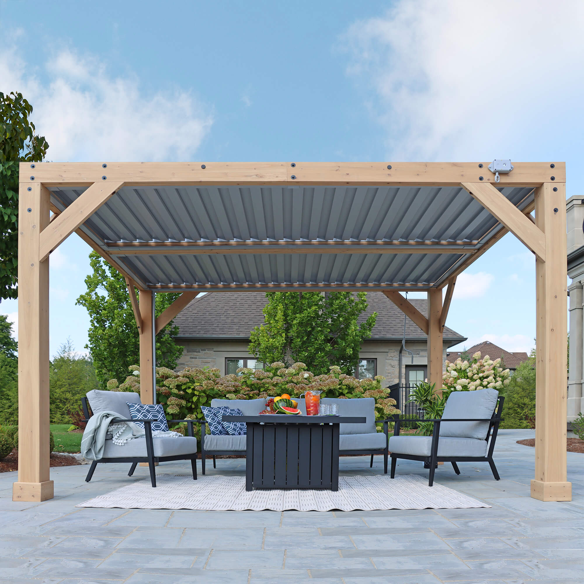 10 x 12 Meridian Wooden Louvered Pergola