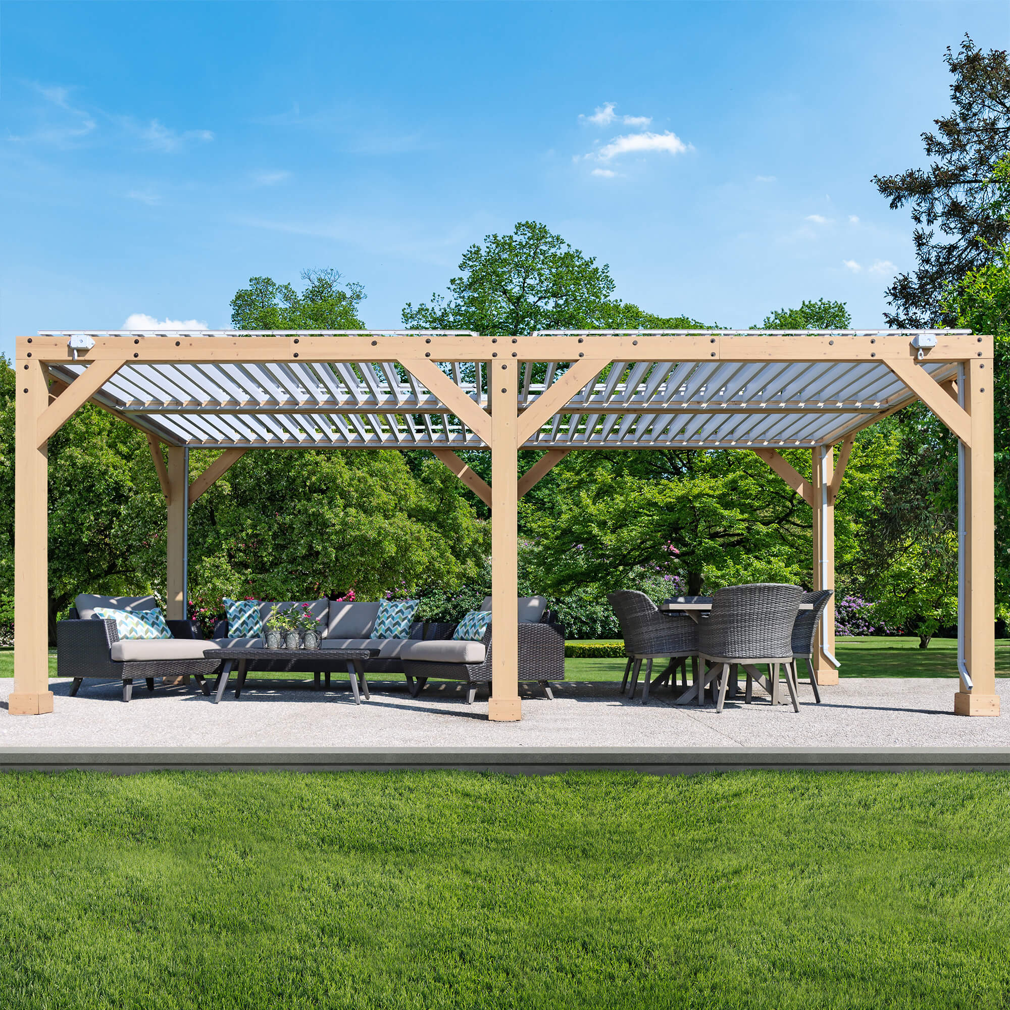 10 x 20 Meridian Wooden Louvered Pergola