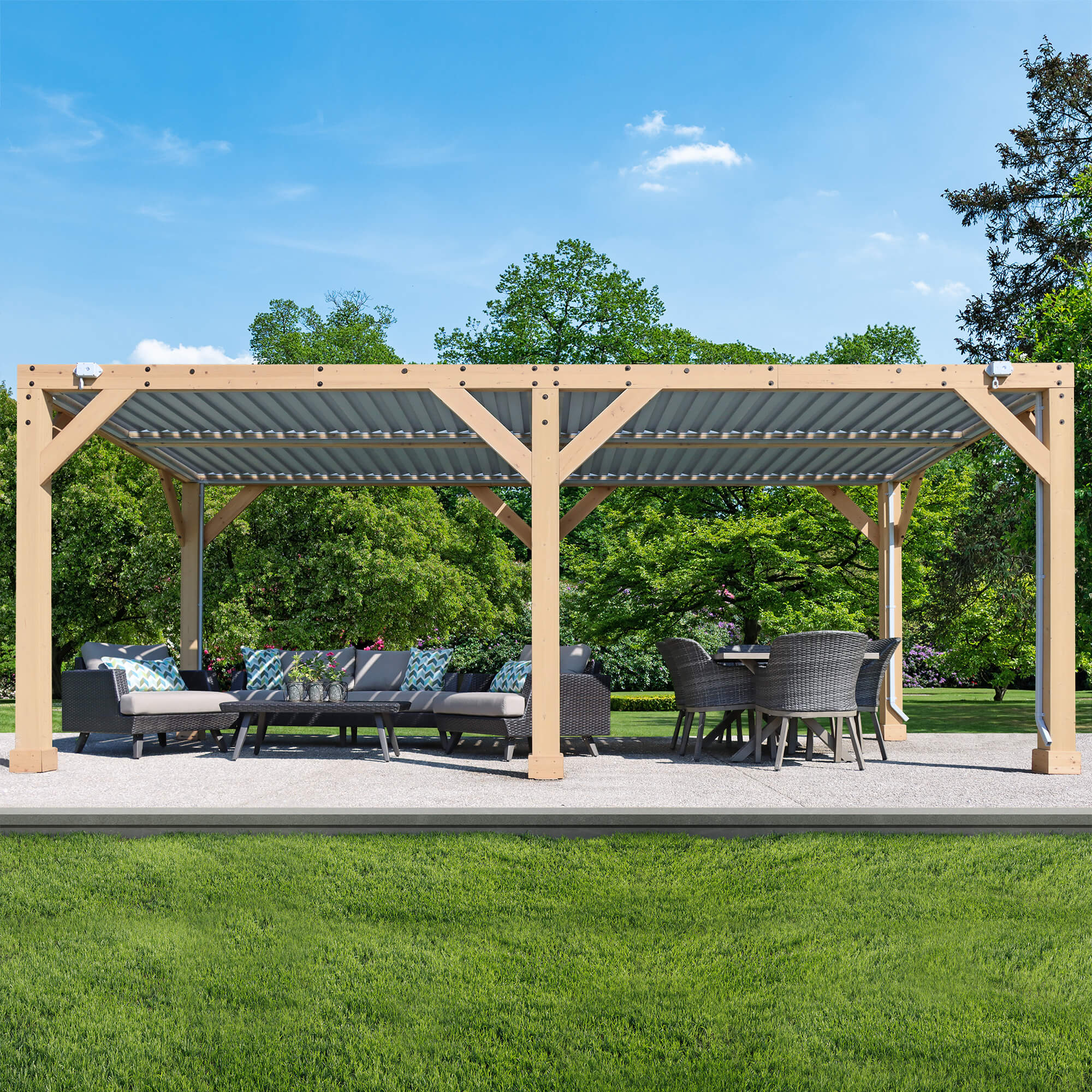 10 x 20 Meridian Wooden Louvered Pergola