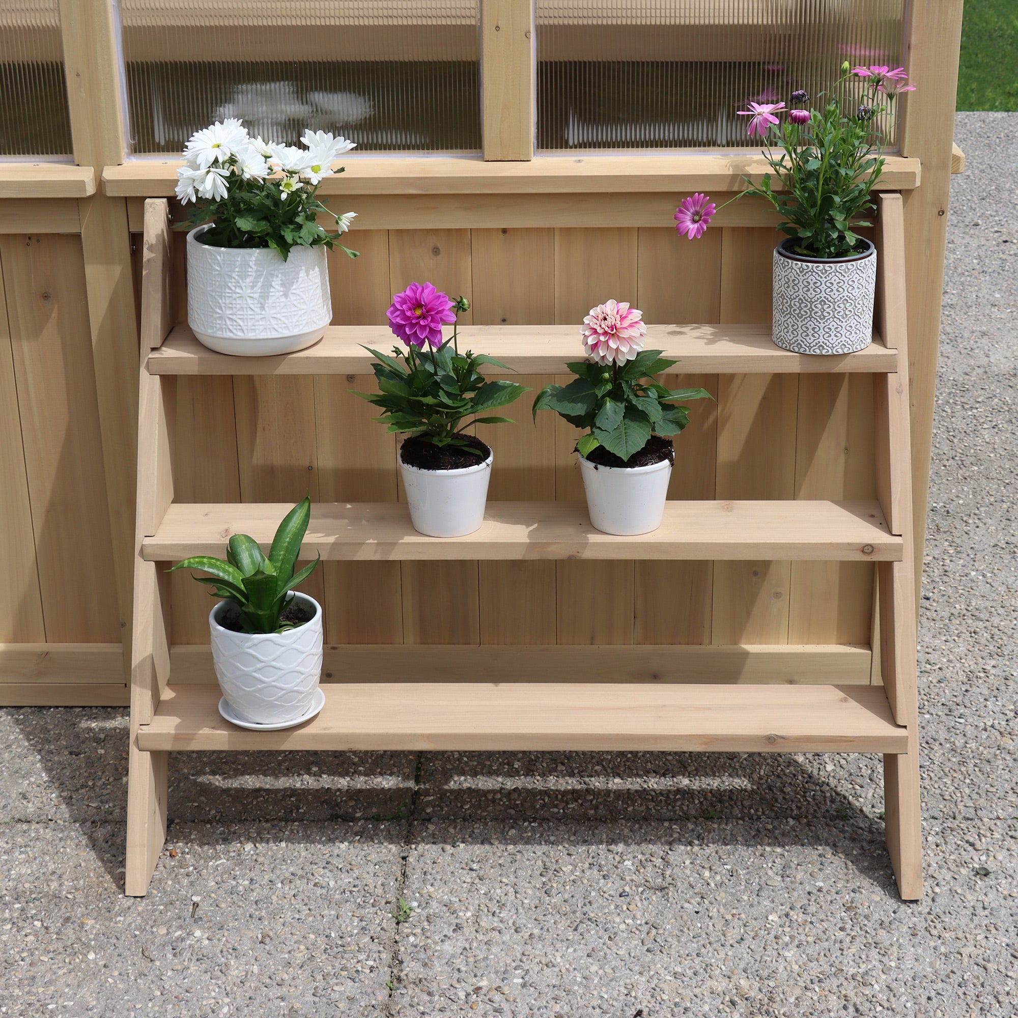 Three Tier Plant Stand Greenhouse 3 - Tier Wooden Plant Stand