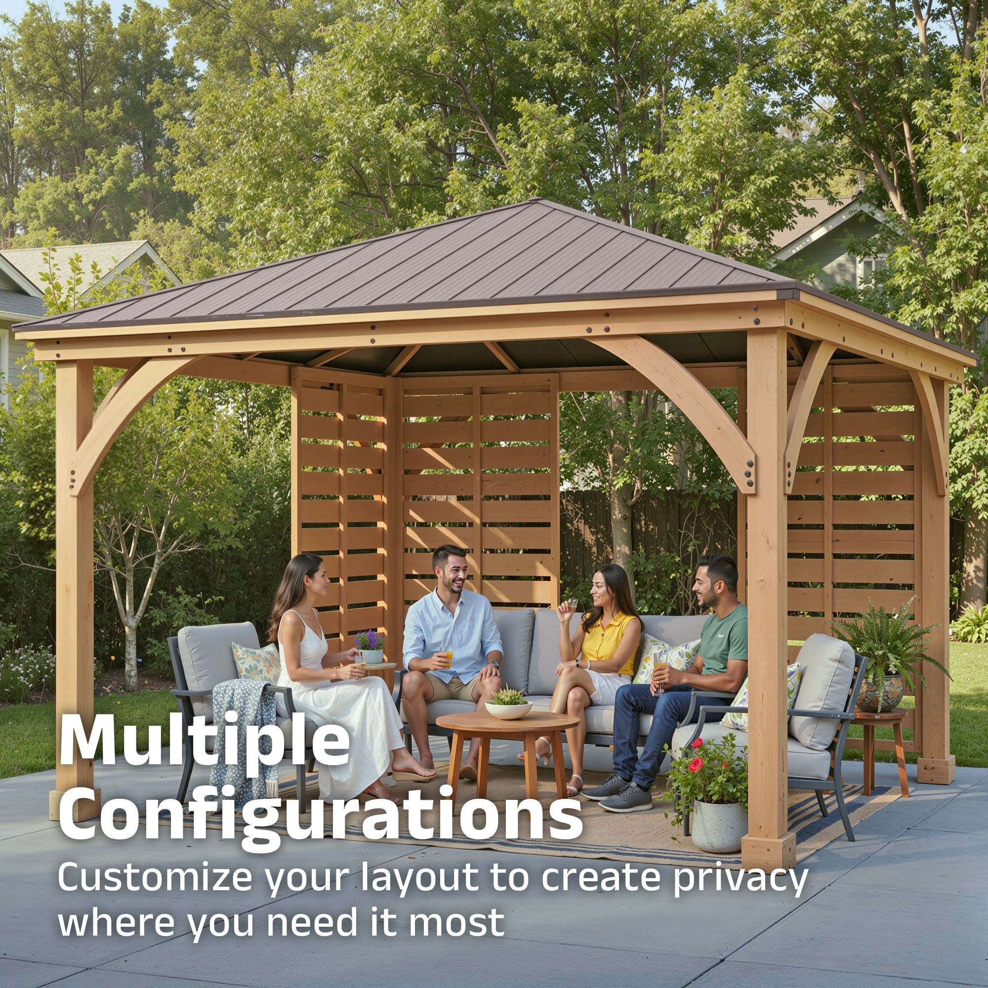 Configurable 3 Piece Privacy Wall Set
