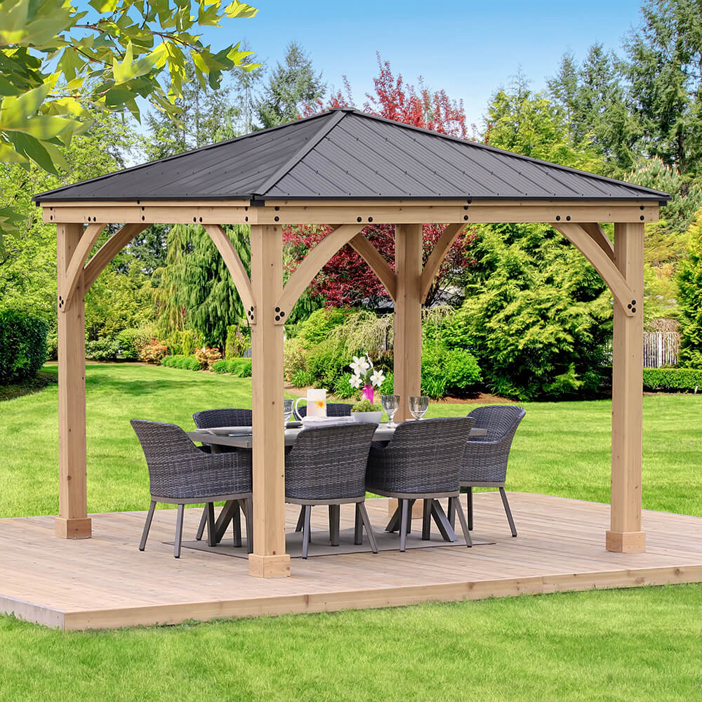 10 x 10 Meridian Gazebo Graphite Roof