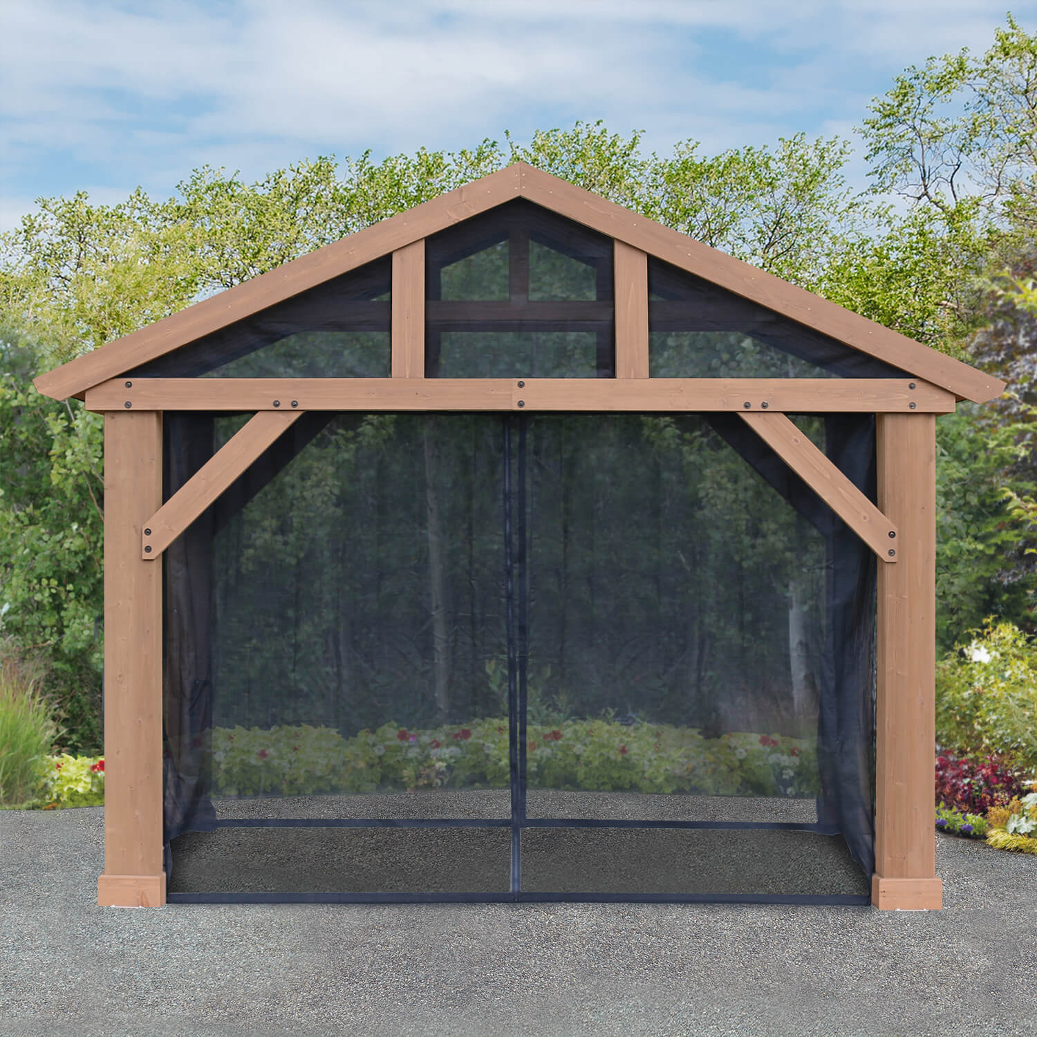 14 x 12 Wood Pavilion Mosquito Mesh Kit