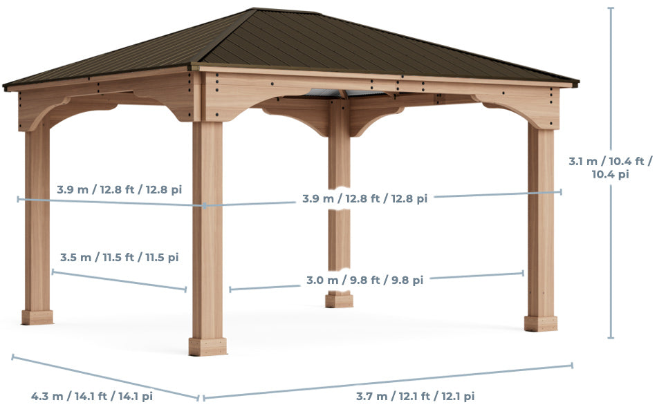 Yardistry 12 X 14 Grand Gazebo With Aluminum Roof